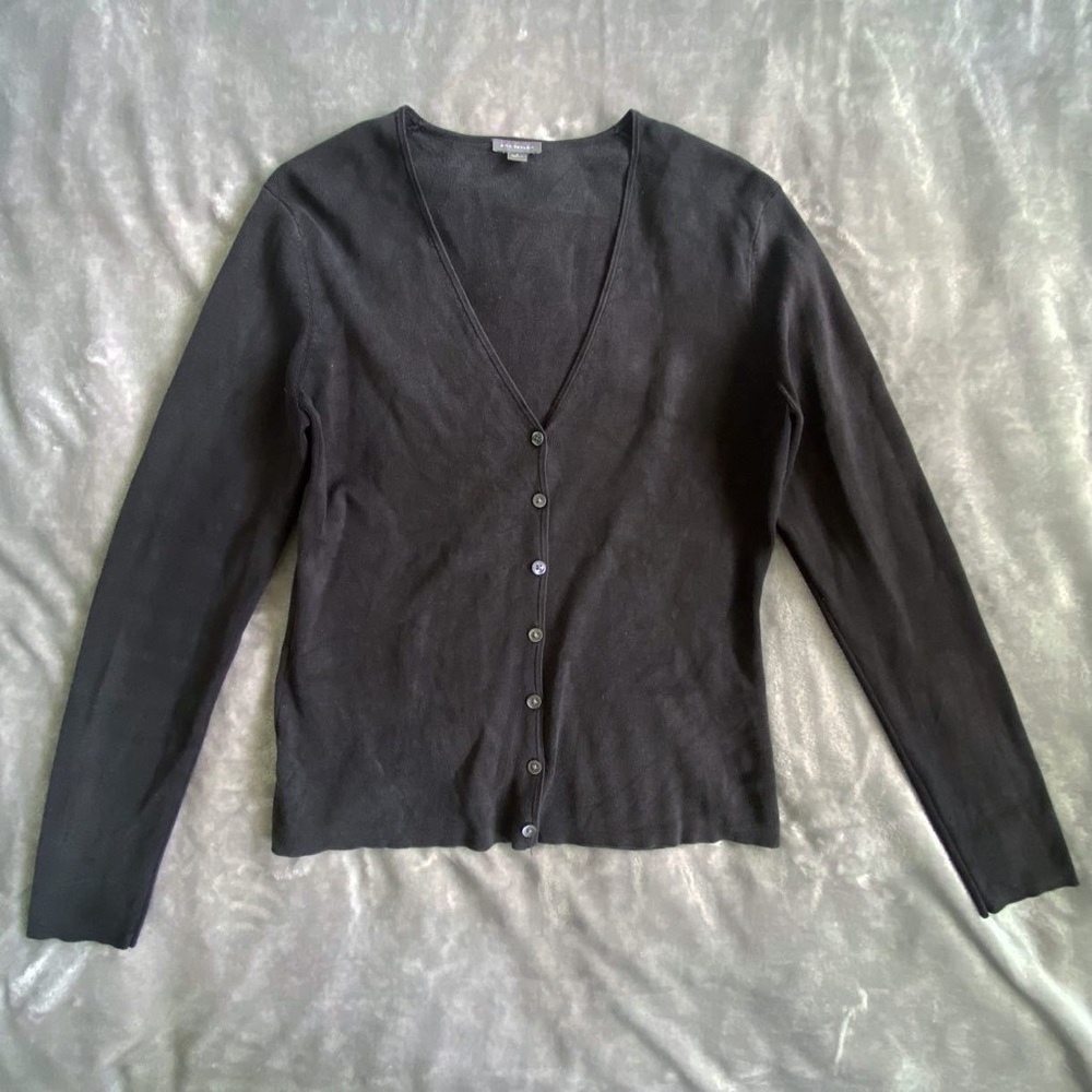 Ann Taylor V-Neck Button Down Silk Blend Knit Cardigan